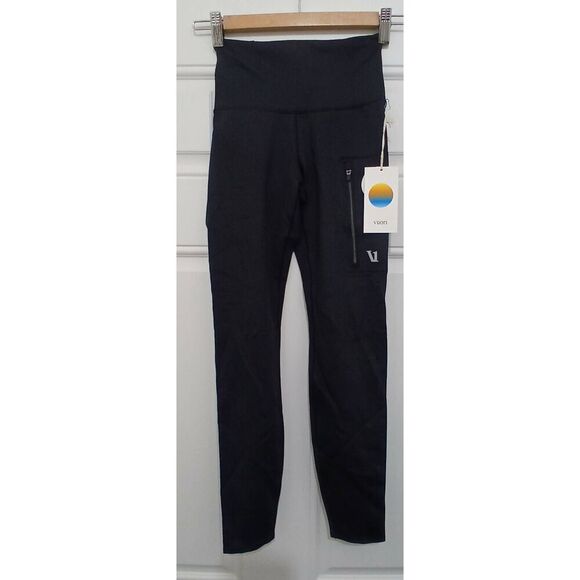 Vuori womens xsmall evolve zipped leggings black running gym Activewear - Picture 1 of 6